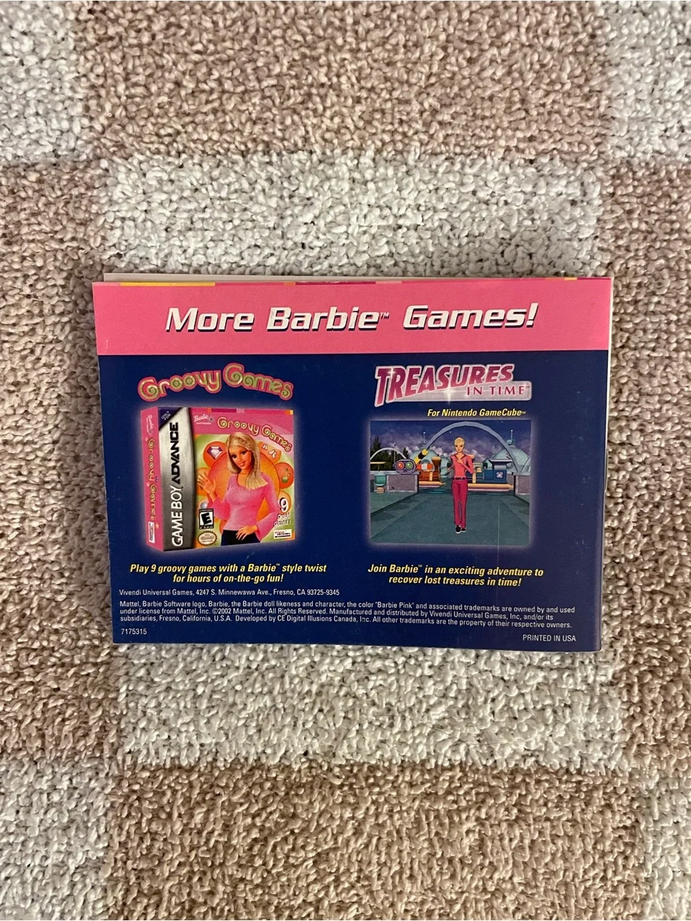 Gameboy Barbie Secret Agent Royal Jewels Mission instruction booklet manual